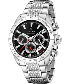 MONTRE FESTINA TIMELESS CHRONOGRAPH F20668/4 NOIR BRACELET EN ACIER INOXYDABLE HOMME
